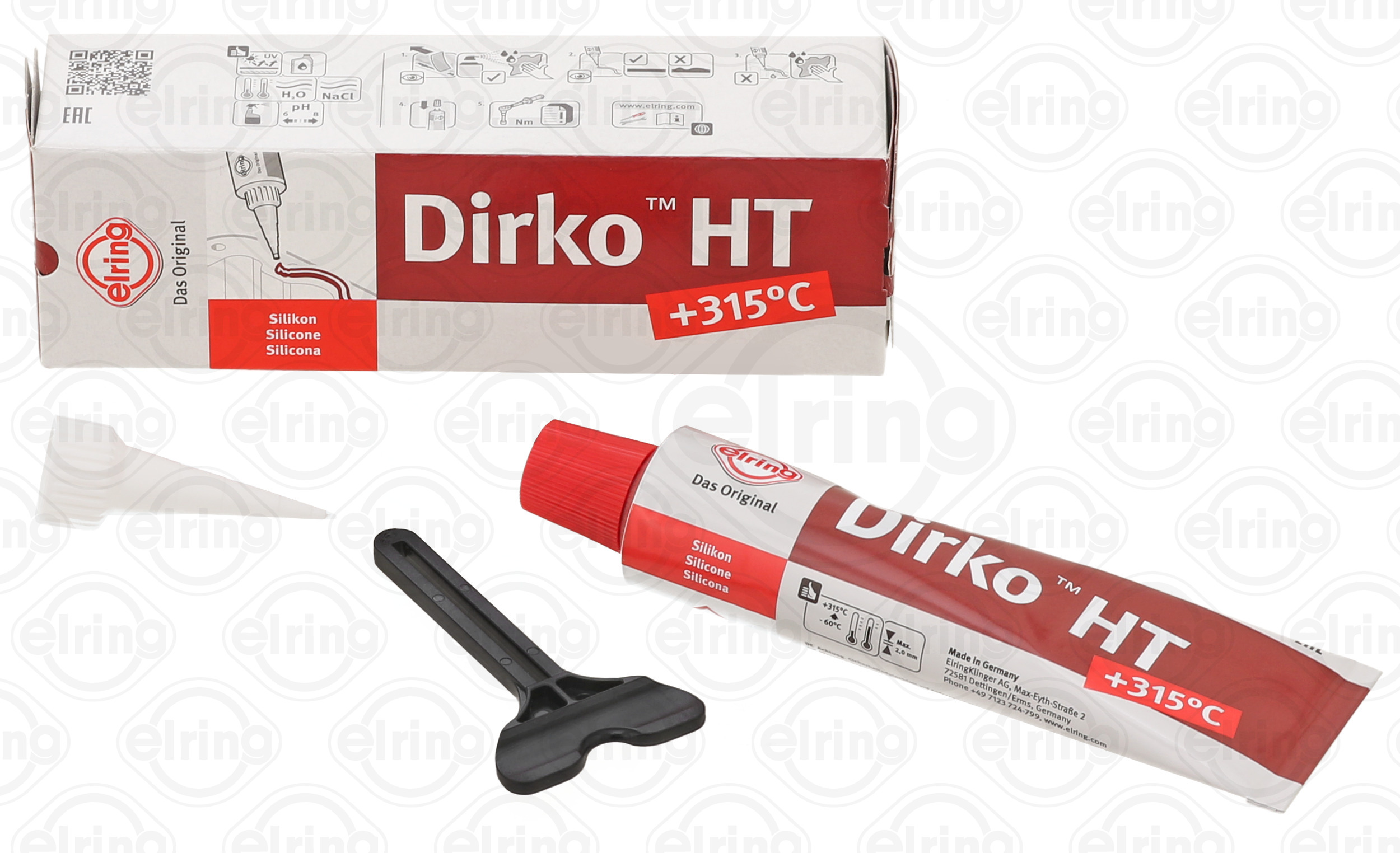 Герметик Dirko HT красный силиконовый 70мл (от -60С до +315С)