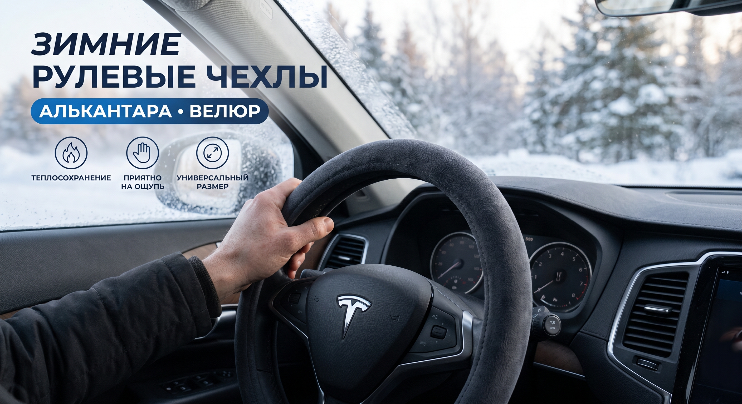 Чехлы на руль зимние (Круглой стандартной формы)