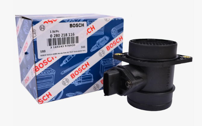 Датчик массового расхода воздуха BOSCH 0280218116 ORIGINAL Б/У — миниатюра 1